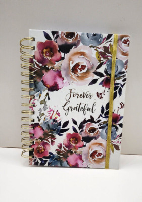 Forever Grateful Journal Spiral Notebook Gratitude Floral Votum Lined 8.5 x 6.25-image