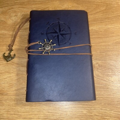 Leather Writing Journal Notebook, MALEDEN Classic Spiral Bound Notebook Blue-image