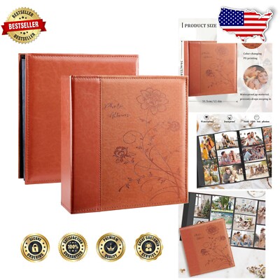 Large Capacity Leather Photo Album for 1000 4x6 Photos in Horizontal & Vertical-image