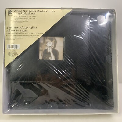 FACTORY SEALED LEATHER Provo Craft 2 Pack Post Bound Bonded Scrapbook Album-image