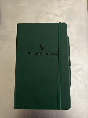 First Republic Bank Leather Bound Journal with Pen - made in Italy NEW!-image