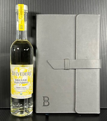 Belvedere Vodka Grey Leather Cover Ruled Notebook - New-image