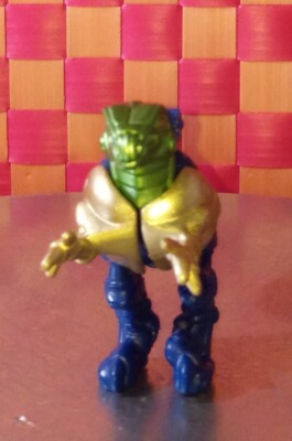 Action figure, Godzilla character, Purple+Gold+Green, vtg 1997, 3 1/2