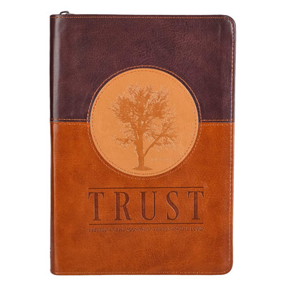 Trust Jeremiah 17:7-8 Bible Verse Brown Faux Leather Journal Inspirational Z...-image