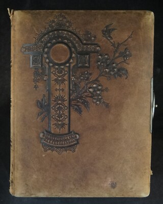 Antique - 1800’s Family Photo Leather Album with 40 Photos.-image