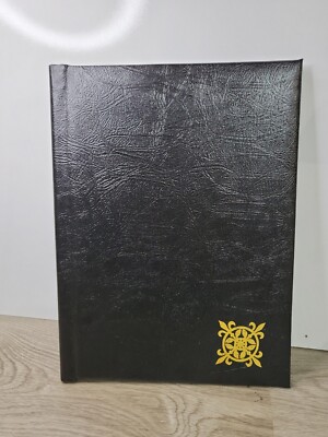 Mass Of Christian Burial Funeral Planner-Guest Book Sign In Black Leather Bound-image
