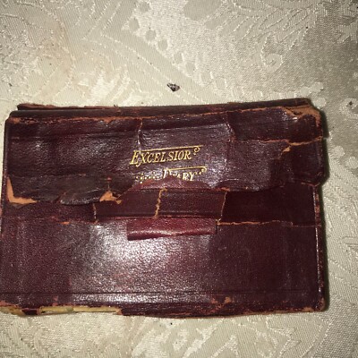 Antique Leather Excelsior 1915 Diary w/Change Pocket 4