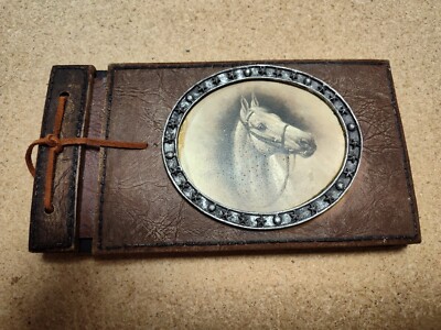 Vintage Style Ceramic Horse Themed Picture Album, Fits 4x6 Pictures, 24 Slots-image