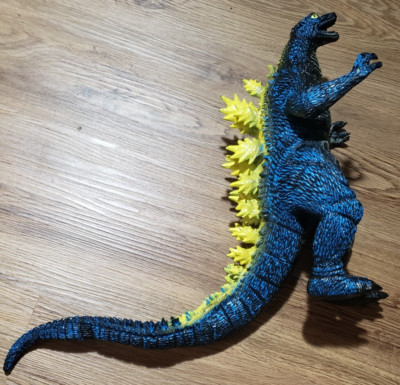 Vintage Godzilla Figure Blue Yellow & White 13
