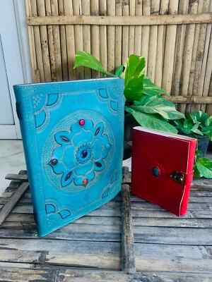 Leather Embossed Journal Seven Stone Chakra Journal Notebook Small One Free-image