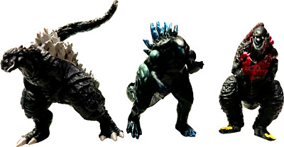 Godzilla Figures Set of 3 about 2 1/2 inches tall, US Seller, Fast Ship-image