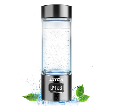 Hydrogen Water Bottle Generator Portable Rechargeable SPE PEM Tech Black New-image