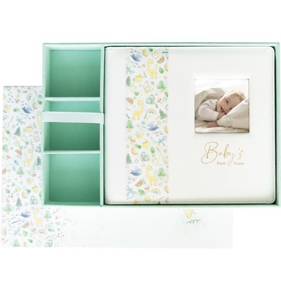 Keepsake Baby Memory Book With Box - Timeless Leather-Bound Milestone Book | ...-image