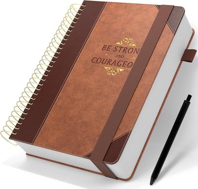 Yoment Spiral Journal Large Leather Notebook 300 Pages Hardcover Spiral Bound Jo-image