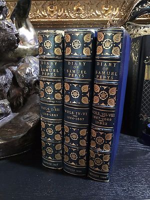 Diary of Samuel Pepys, Complete Vol I-VIII, Edited by Wheatley, Leather, 1924-image