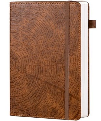  Lined Journal for Men, Tree Growth Ring Leather Bound Journal Notebook Brwon-image