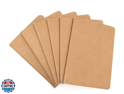 ALIMITOPIA Pocket Notebook 6 pack Brown Softcover Thread-bound Small Notebook-image