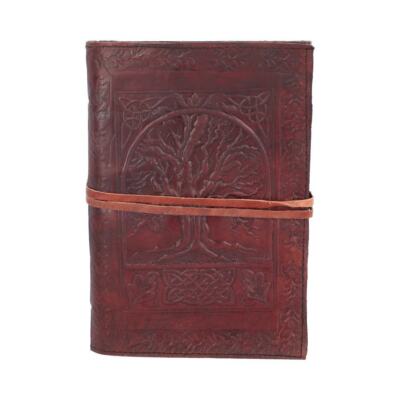 Tree Of Life Bound Red Leather Embossed Journal 18 x 25cm-image