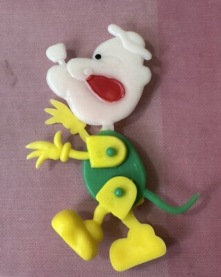 Vintage 1950s Popeye monster Godzilla plastic jointed figure toy-image