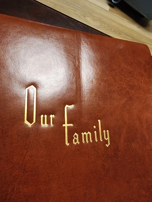 Vintage Top Grain Cowhide  Photo Album Family Record Plan 