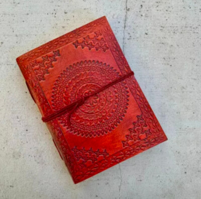 Vintage Leather bound Journal Antique Handmade Paper Notebook Diary Sketchbook-image