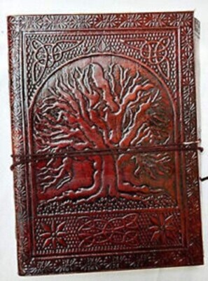 Leather Tree of Life Journal Embossed Writing Notebook Bound Diary Handmade Gift-image