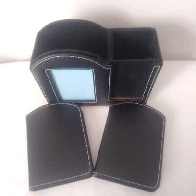 Stitched Saddle Black Leather Frame 3