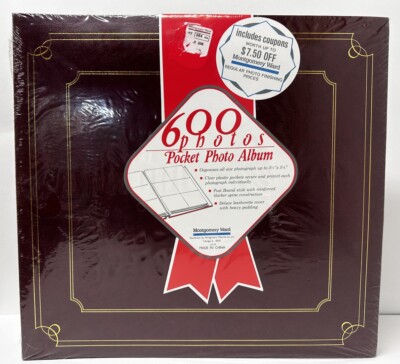 Photo Album 4 x 6 600 Pockets Photos Red Leather Cover | Montgomery Award-image