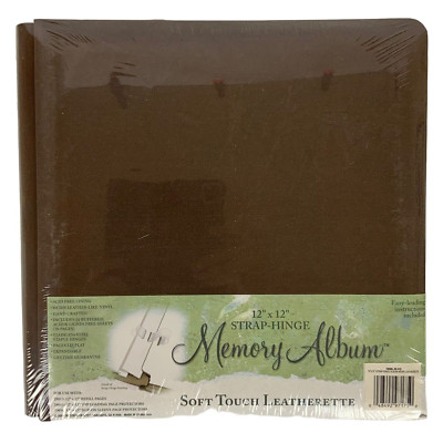 Westrim Crafts Memory Album 12x12 Brown Leatherette Strap Hinge Scrapbook-image