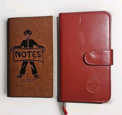 (2) Vintage Notebook LOT - 1930’s Note Book & Daring Diamonds Red Leather -image