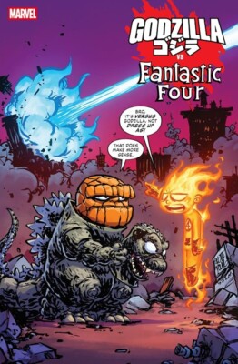 Godzilla VS Fantastic Four #1 Skottie Young Cover Variant  3/26 Marvel-image