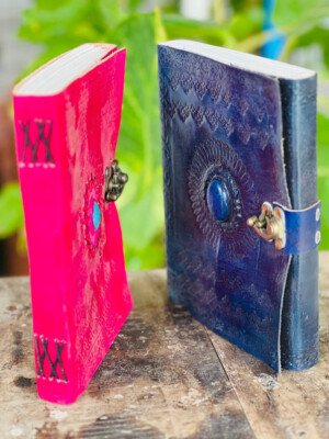 Goat Handmade Inspire Leather Journal one size With Stone journal-image