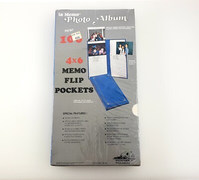 Vintage Le Memo Photo Album White Flip Pockets Holds 100 4x6 SF-46 NOS Sealed-image