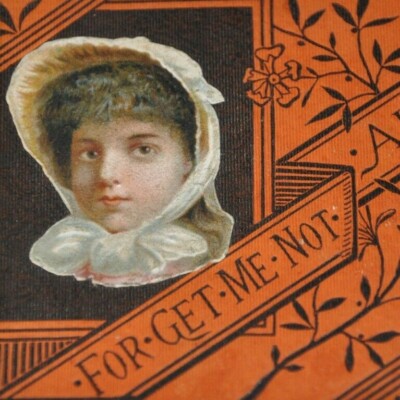 1886 Forget me not Diary Album Leather 4-inch mini book Vintage-image