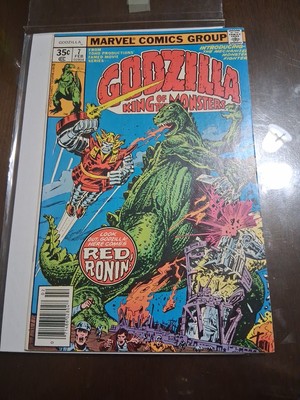 Godzilla #7 VF/NM 9.0 1st Appearance Red Ronin! Marvel 1978 Newstand!-image