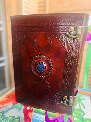 Goat Handmade Leather Journal   Tripal moon journal-image