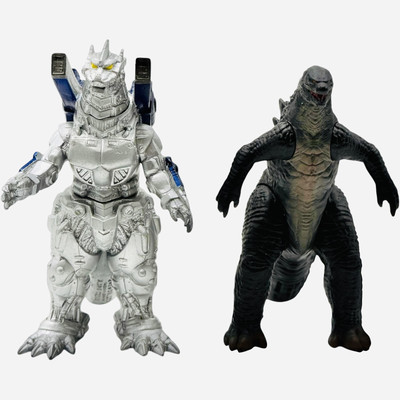 BANDAI Mini Battle G2002 Mecha Godzilla and Godzilla Vinyl Figures-image