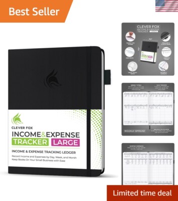 Income Expense Ledger Book Faux Leather A4 2- Small Business Accounting-image