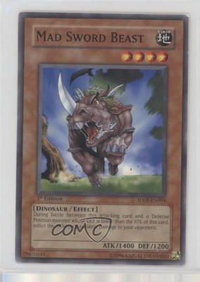 2006 Yu-Gi-Oh! Dinosaur's Rage Structure Deck 1st Edition Mad Sword Beast 0yj1-image