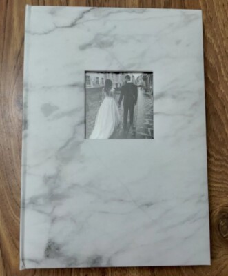 Threshold Marble Photo Album holds 240 4x6 or 80 5x7 photos- Great Gift!-image