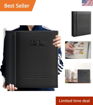 Stylish Handcrafted Photo Album with Leather Cover - Versatile for Various Sizes-image