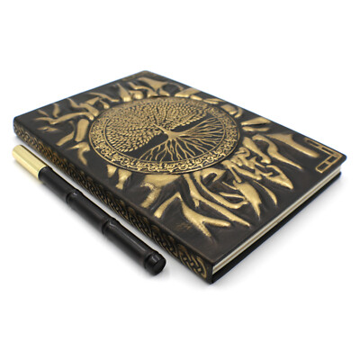Tree of Life Adventure Journal and Wooden Pen for Roleplaying and D&D-image