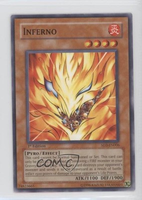 Inferno 1st Ed. YuGiOh Blaze of Destruction Structure Deck #SD3-EN006 2005 2u3-image