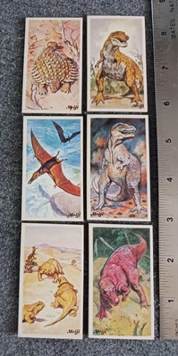 Menko Japan Meiji Dinosaur Trading Card lot Kaiju Monsters Godzilla Ultraman-image