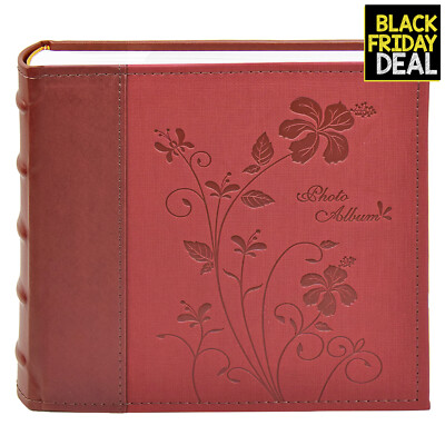 Photo Album Holds 200 4x6 Pictures 2 Per Page Faux Leather Marron-image