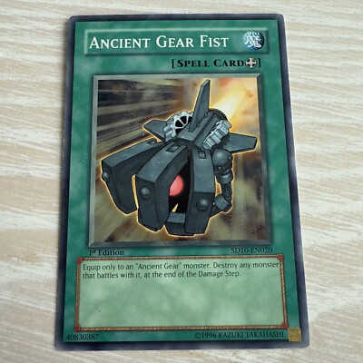 YUGIOH ANCIENT GEAR FIST SD10-EN020 1ST EDITION COMMON LIGHT PLAYED LP-image