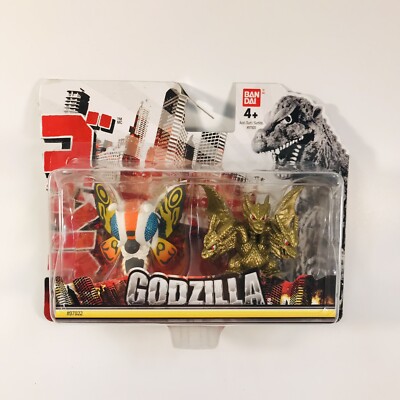 Godzilla Chibi Mecha Mothra And King Ghidorah Bandai Mini Action Figure 3” 2018-image