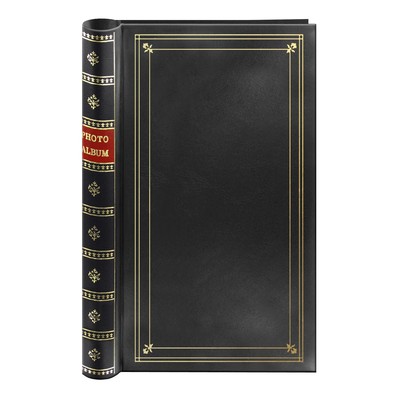 Spiral Bound Photo Album 300 Bi-Directional Memo Pockets Hold 4x6 Photos, Black-image