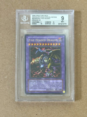 2008 Yu-Gi-Oh! Structure Deck Dinosaur's Rage FIVE HEADED DRAGON UR BGS 9 (MB)-image