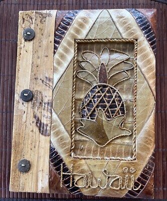 Hand Made Hawaii Photo Album Palm Tree Banana Leaf  Turtle- Never Used-image